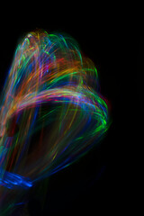 Abstract colorful blurred background on black