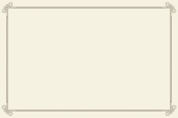 Old vintage frame. Retro floral rectangle. Decorative antique museum picture border or deco devider