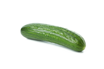 Fresh ripe cucumber isolated on white background
