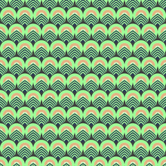 green and brown traditional print with grey background seamless repeat pattern