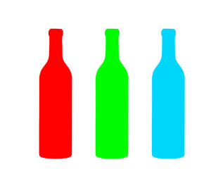 colored bottle-shaped objects on a white background
