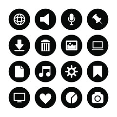 website and internet icon in black color