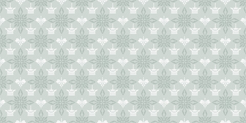 Background pattern in retro style with floral ornament, wallpaper. Seamless pattern, texture for your design. Vector image 