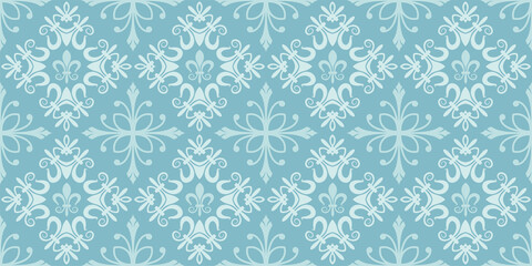 Background pattern with vintage elements with shades of blue, wallpaper. Seamless pattern, texture for your design. Vector graphics