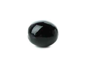 Tasty black olive isolated on white background