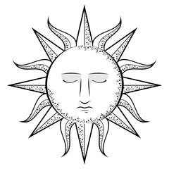Fototapeta premium sun face icon
