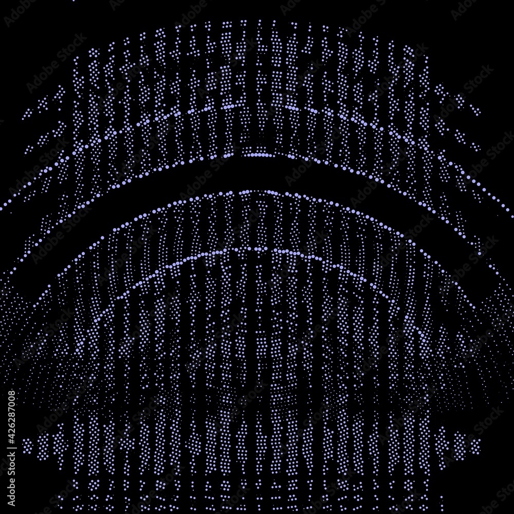 Aufkleber halftone design in dark red on a jet black background intricate patterns and shapes