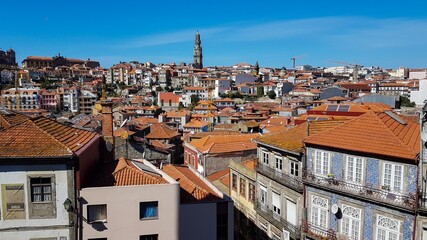 Fototapeta na wymiar Aerial view of Porto in Portugal in a beautiful summer day