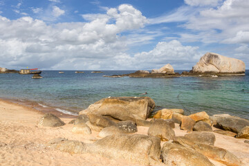 Beautiful landscape of viewpoint in sunny day at Koh Nang Yuan Island