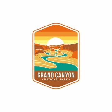 Illustration of the Grand Canyon National Park emblem patch logo
