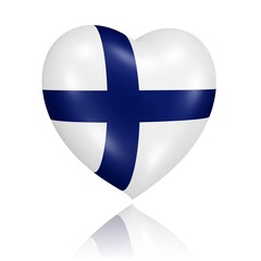 Obraz premium Herz in den Farben der Flagge Finnlands