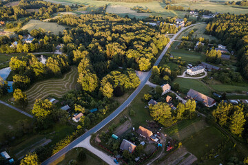 Aerial view of Turlava village, Latvia