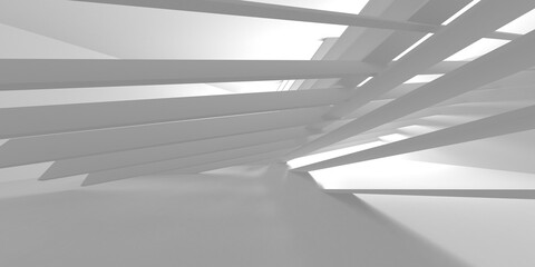 Illuminated corridor interior design. Empty Room Interior Background