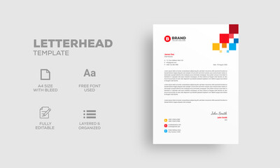 Colorful business letterhead design template