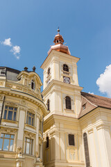 Fototapeta na wymiar Holy Trinity Roman Catholic Church, Sibiu