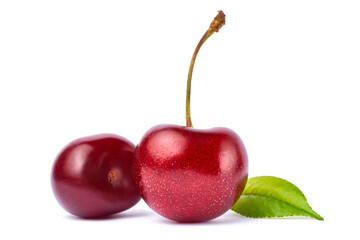 sweet cherry fruits isolated on white background