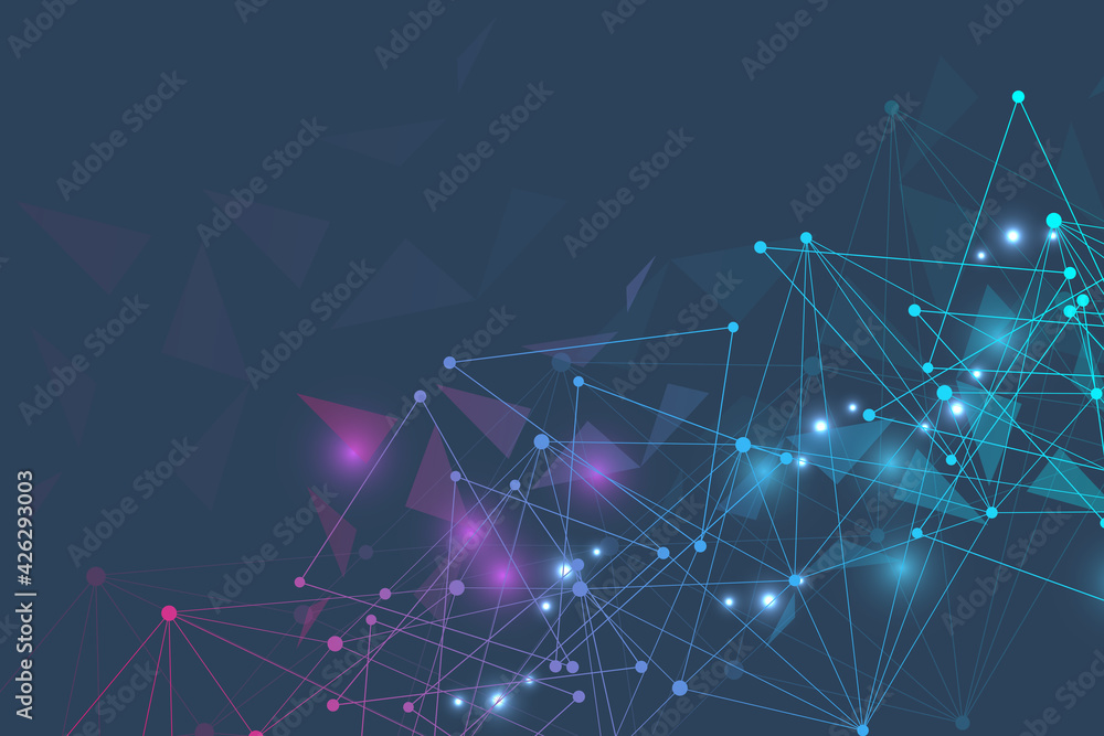 Poster big data visualization background. modern futuristic virtual abstract background. science network pa