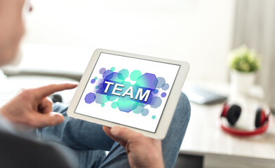 Team concept on a tablet