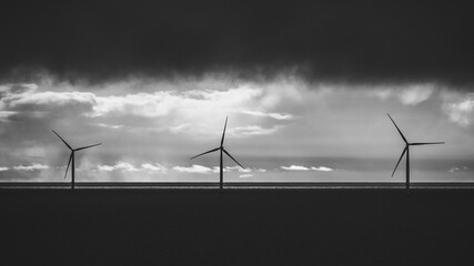 wind turbine at sunset