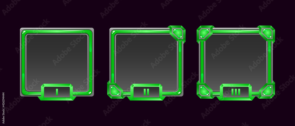 Aufkleber set of stone jelly game ui border avatar frame with grade for gui asset elements
