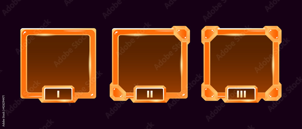Aufkleber set of golden jelly game ui border avatar frame with grade for gui asset elements