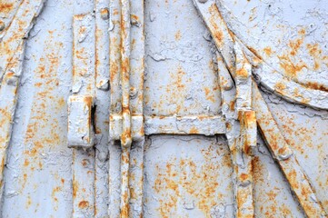 Old restored metal door with patterns