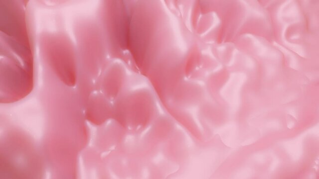 mooth 3D animated surface in pink color. abstract loop background. 3d render