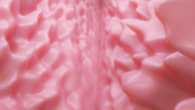 mooth 3D animated surface in pink color. abstract loop background. 3d render