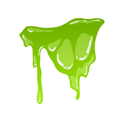 Green slime. Goo blob splashes, toxic dripping mucus. Slimy splodge and drops, liquid borders. Cartoon isolated  decorative forms of playing blotch. Snot
