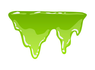 Green slime. Goo blob splashes, toxic dripping mucus. Slimy splodge and drops, liquid borders. Cartoon isolated  decorative forms of playing blotch. Snot