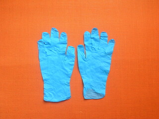 Blue color disposable medical glove