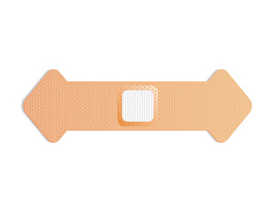 Medical plaster. Adhesive bandage or sticking plaster. Medical band aids protection patch for first aid. Protection and care.  cartoon plaster on white background