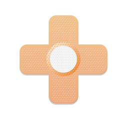 Medical plaster. Adhesive bandage or sticking plaster. Medical band aids protection patch for first aid. Protection and care.  cartoon plaster on white background