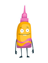 Cartoon character of school supply item with happy face. Back to school funny smile.  object isolated on white background