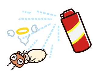 殺虫剤をかけられた害虫　シロアリ