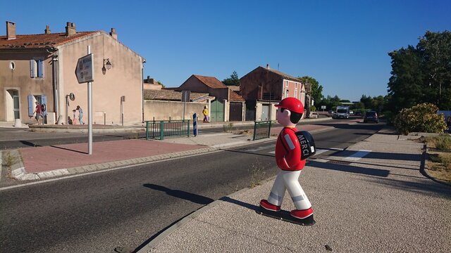 MORNAS, FRANCE - JULY 19, 2020: City view in Mornas, France on a beautiful summer day