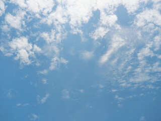 Fototapeta na wymiar Altocumulus cloud on beautiful blue sky , Fluffy clouds formations at tropical zone