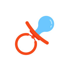 colored soother or pacifier simple icon