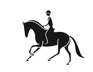 Equestrian vector logo, athlete on a horse