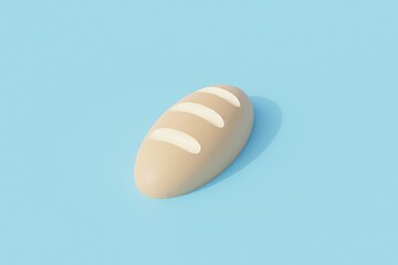 bread single isolated object. 3d render illustration