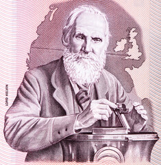 Scottish engineer Lord Kelvin. Portrait from Scotland 20 Pounds 1982-1990 Banknotes.