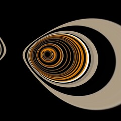 fish or a fried egg... design in orange white grey and black colours