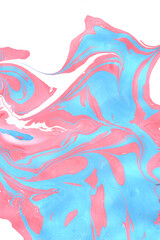 Marble. Abstract drawing of a paint on a paper. Divorces and blots. Color pink, blue. Rose quartz, serenity