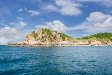 Beautiful landscape of viewpoint in sunny day at Koh Nang Yuan Island