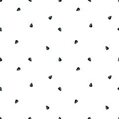 4017 Watermelon Seed Seamless Watercolor Pattern Design Tracery Texture Wallpaper Black White 