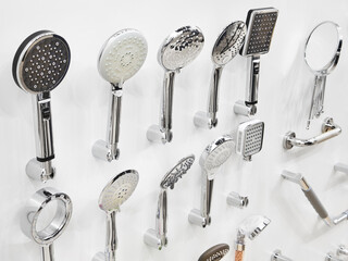 Plumbing shower faucets in store