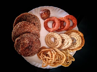 Diwali sweets and salty snacks, ariselu, chagodi, chuppulu, janthikalu,food items from Andhra...