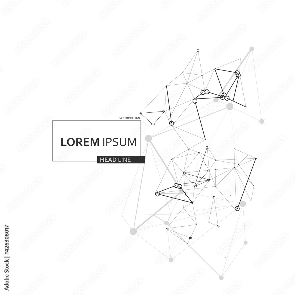 Poster Modern vector with connection modern design. Minimal interior decoration concept. Communication symbol. Decorative line style. Network connection structure. Web design