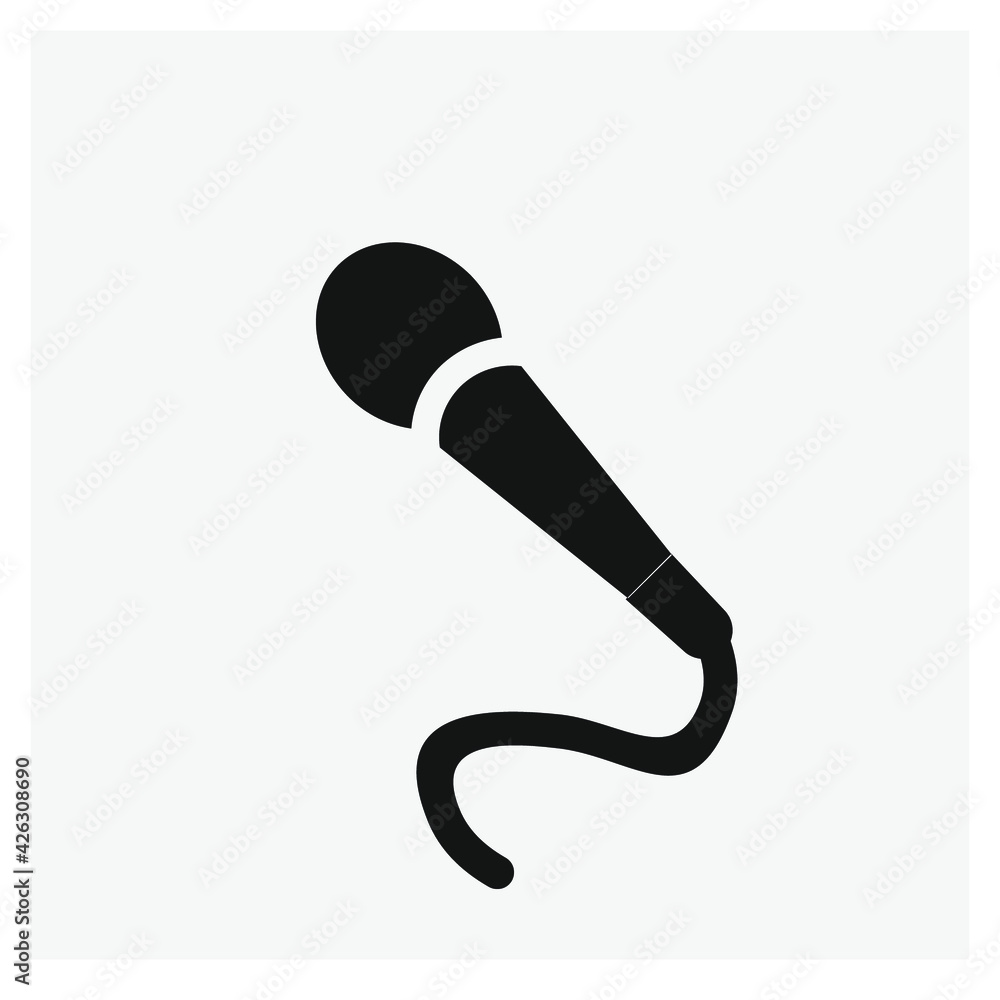 Poster microphone vector icon. editable stroke. linear style sign for use on web design and mobile apps, lo