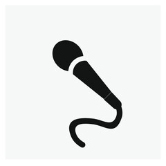 Microphone vector icon.  Editable stroke. Linear style sign for use on web design and mobile apps, logo. Symbol illustration. Pixel vector graphics - Vector